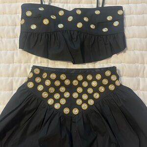 Alexis Embroidered Black Two-Piece Set